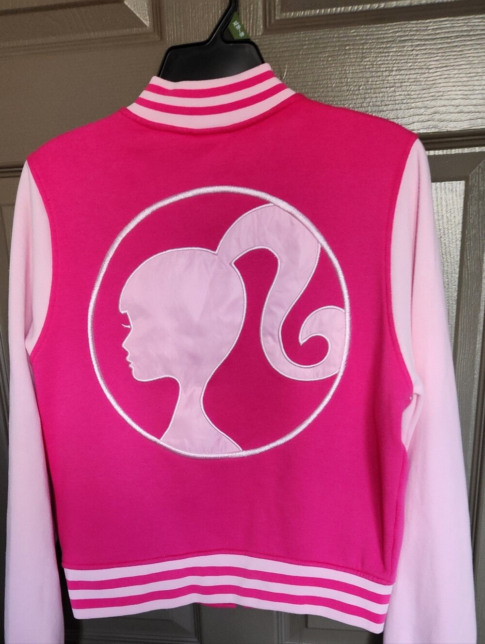 Barbie Hot Pink & Light Pink Girls' Bomber Jacket - Picture 3 of 3